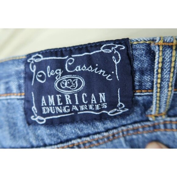 Oleg Cassini American Dungarees Straight Blue Jeans Dark Wash Mens Size 34x29.5 - Picture 11 of 13